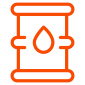 Icon of an oil drum with a drop symbol