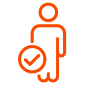 User verification icon in orange color